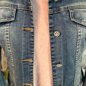 Cache Denim Cheetah Diamond Button Jacket, Size 6, Excellent Pre-loved Condition